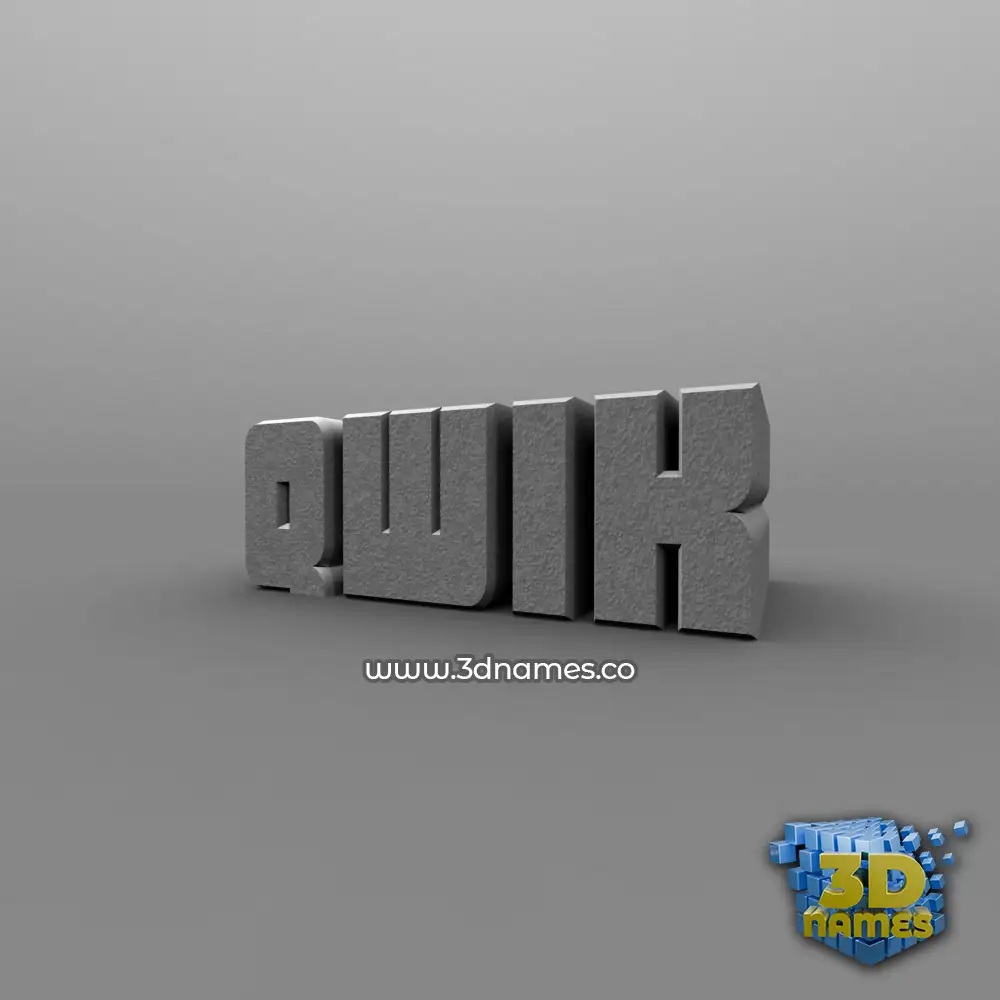 qwik in Solid Grey style - 3D name wallpaper