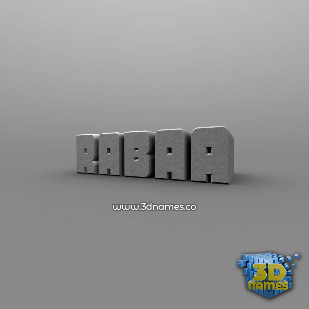 rabaa in Solid Grey style - 3D name wallpaper