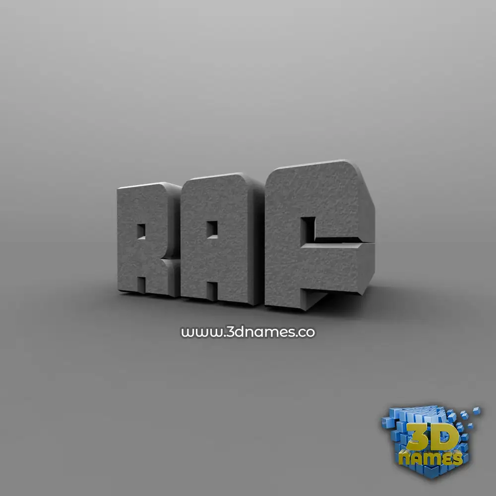 raf in Solid Grey style - 3D name wallpaper
