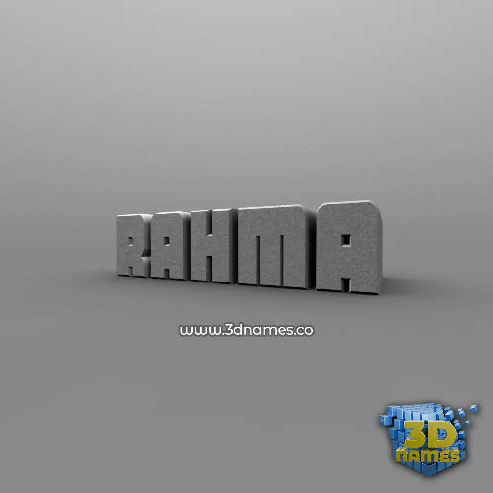 rahma in Solid Grey style - 3D name wallpaper