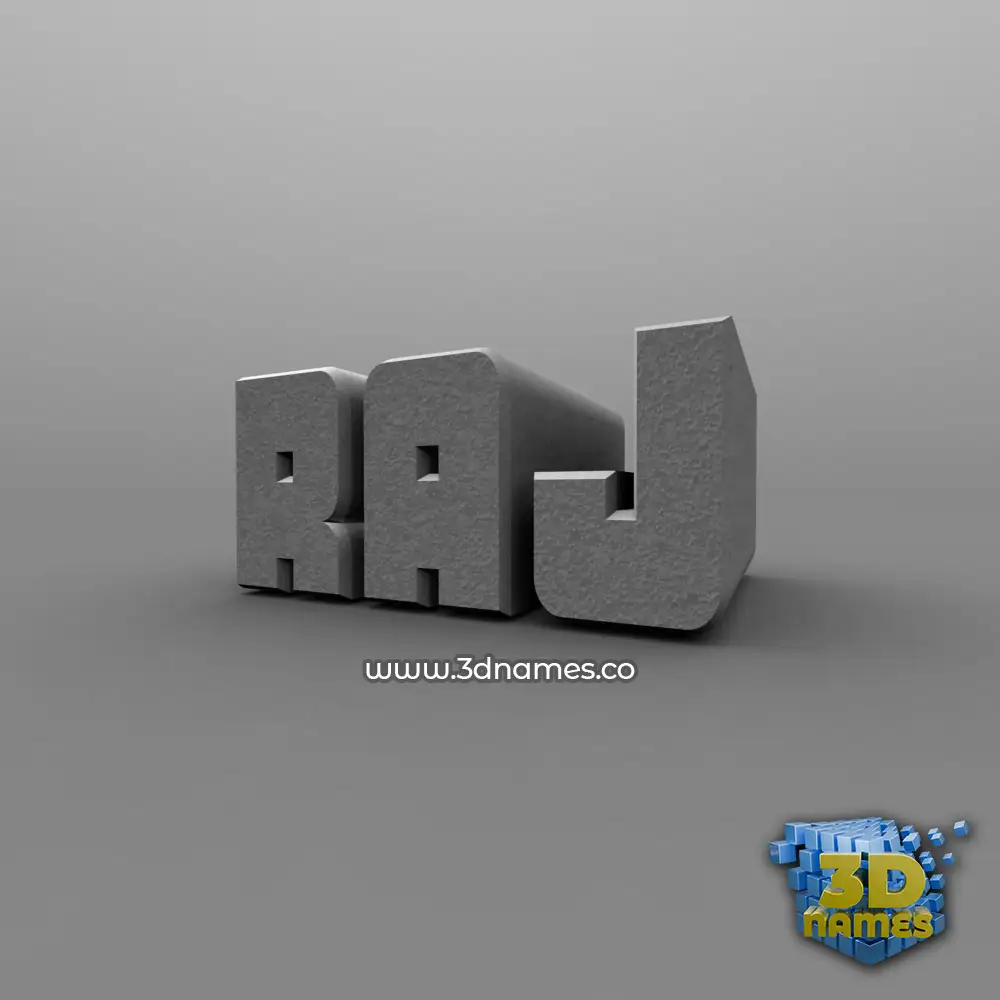 raj in Solid Grey style - 3D name wallpaper