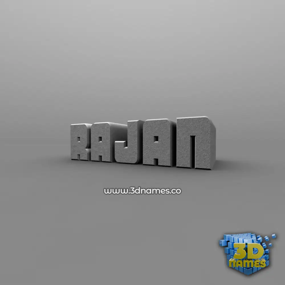 rajan in Solid Grey style - 3D name wallpaper