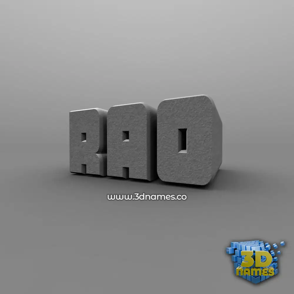 rao in Solid Grey style - 3D name wallpaper