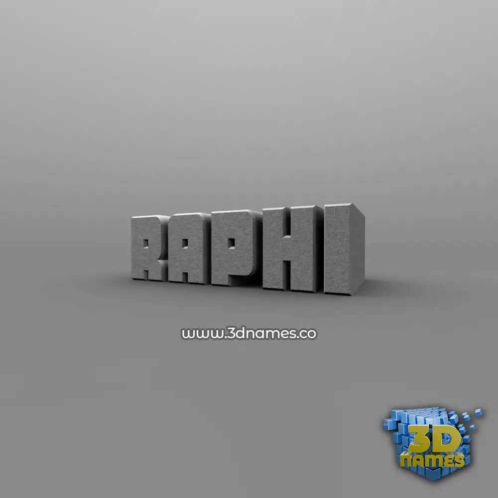 raphi in Solid Grey style - 3D name wallpaper