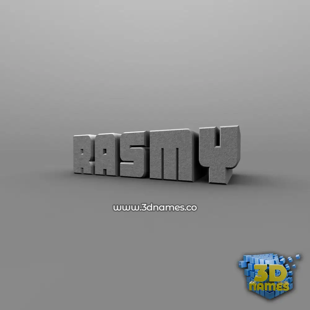 rasmy in Solid Grey style - 3D name wallpaper