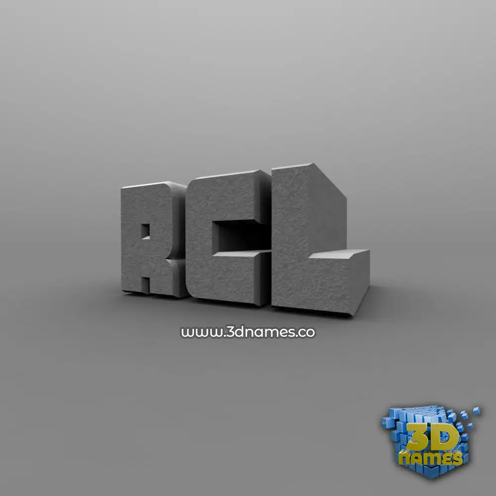 rcl in Solid Grey style - 3D name wallpaper