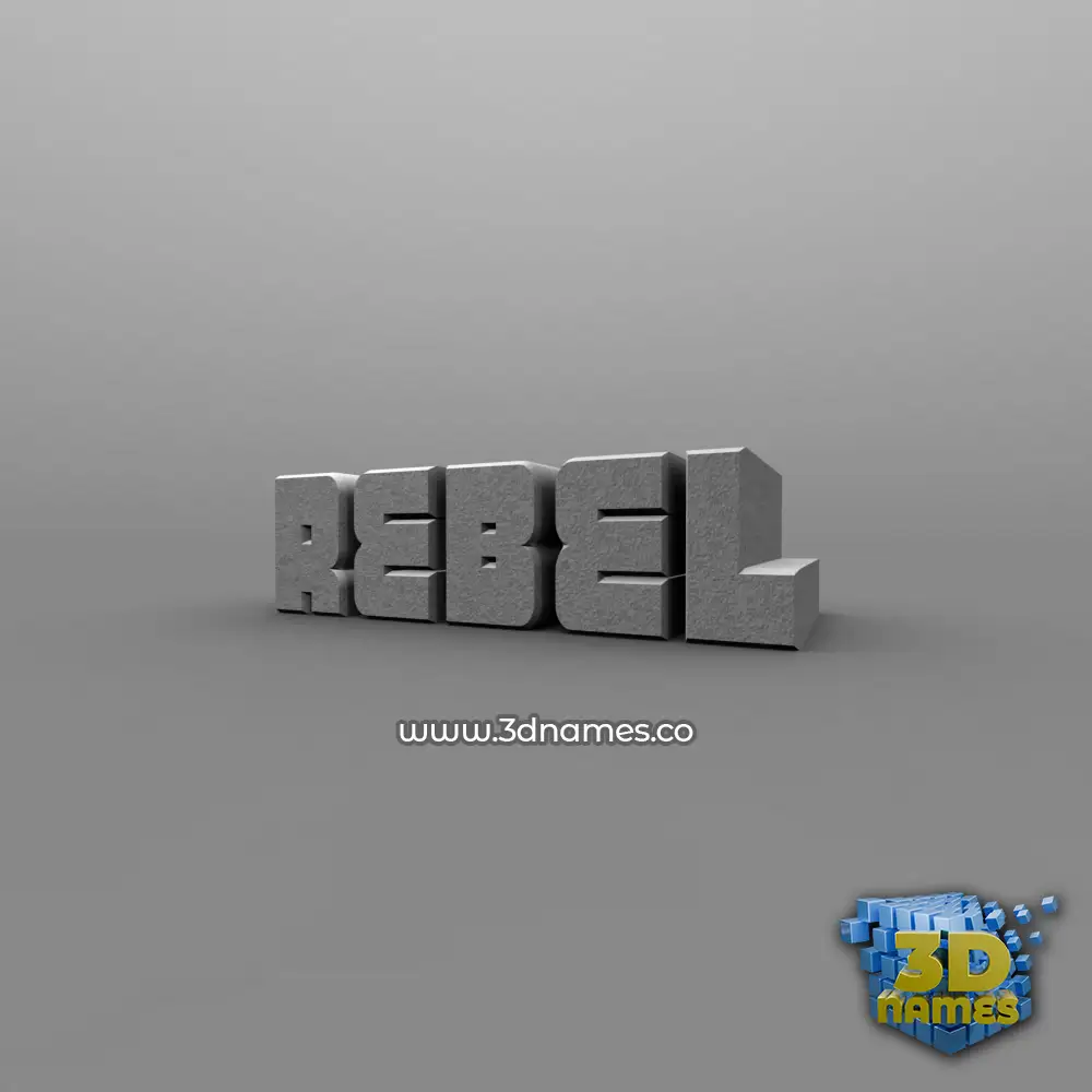 rebel in Solid Grey style - 3D name wallpaper