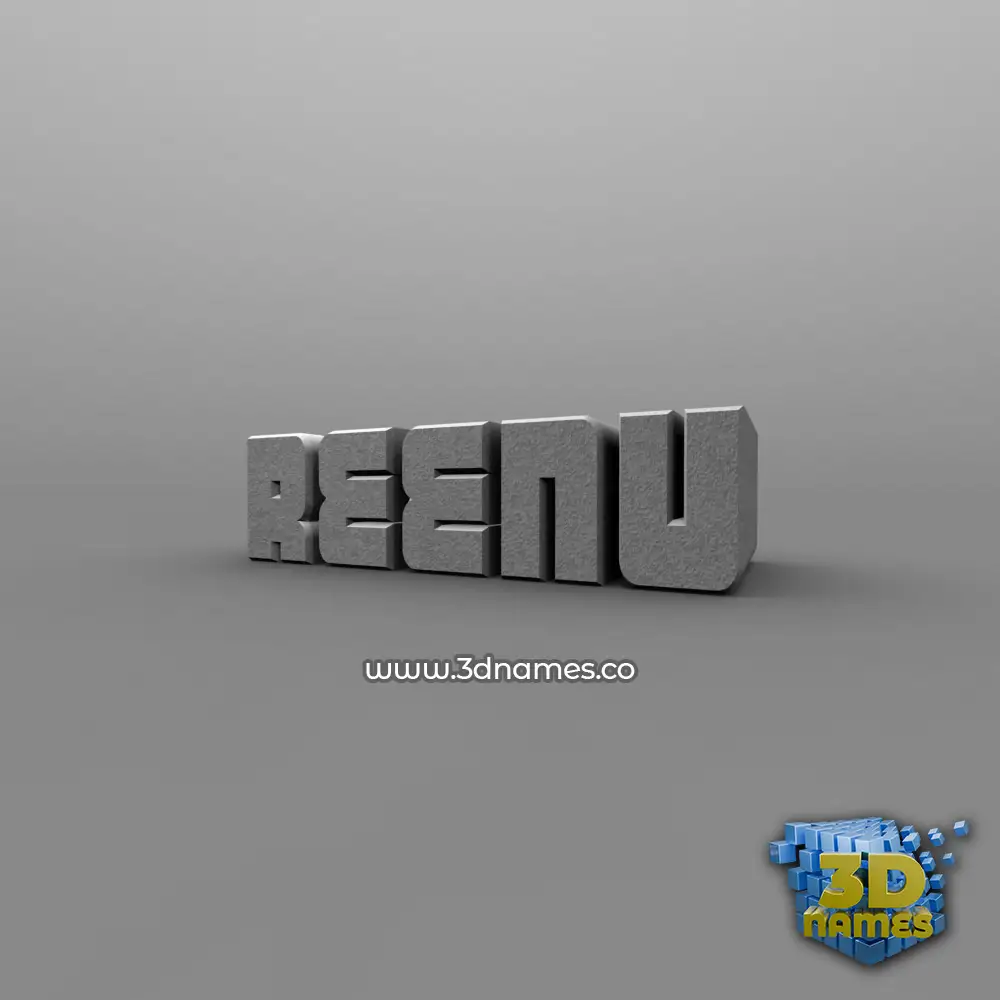 reenu in Solid Grey style - 3D name wallpaper