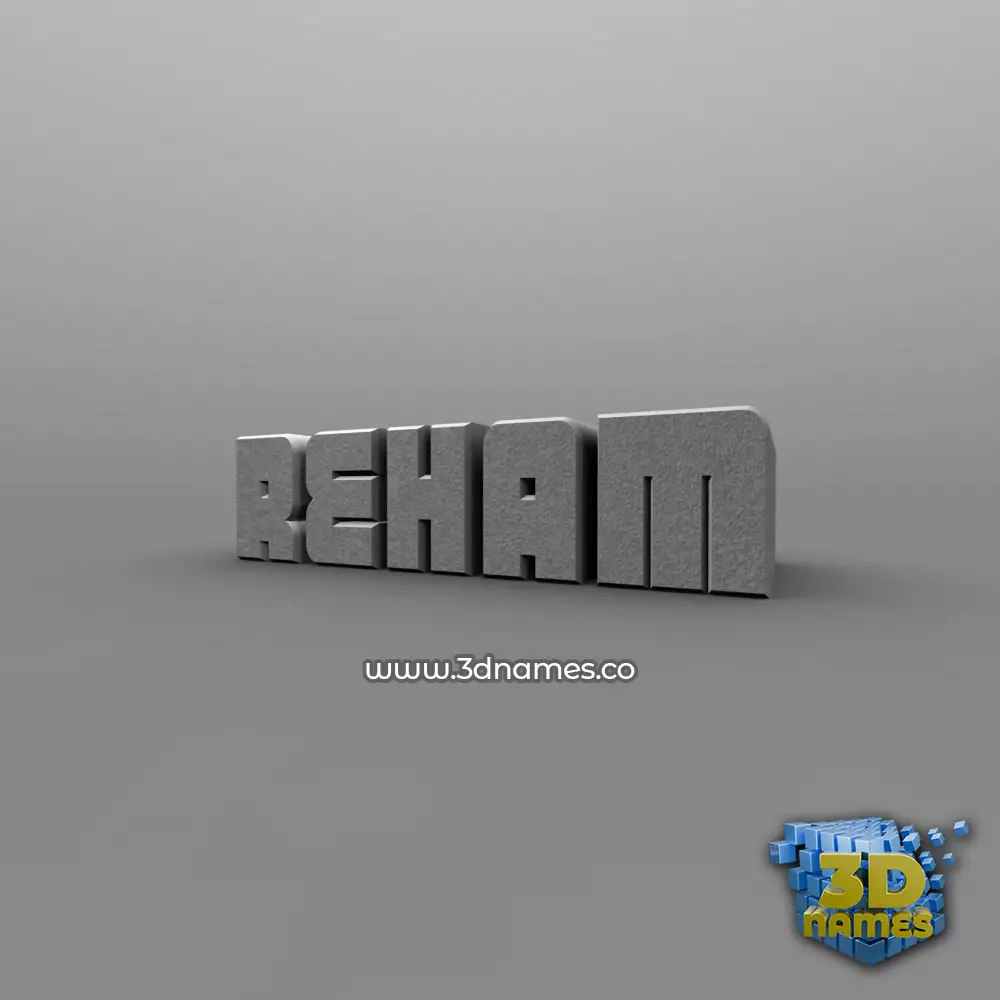 reham in Solid Grey style - 3D name wallpaper