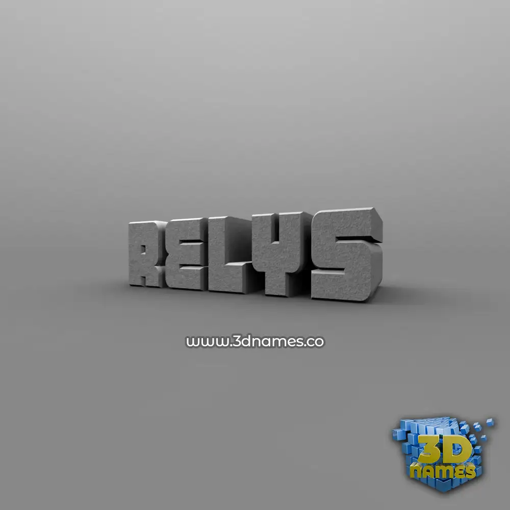 relys in Solid Grey style - 3D name wallpaper
