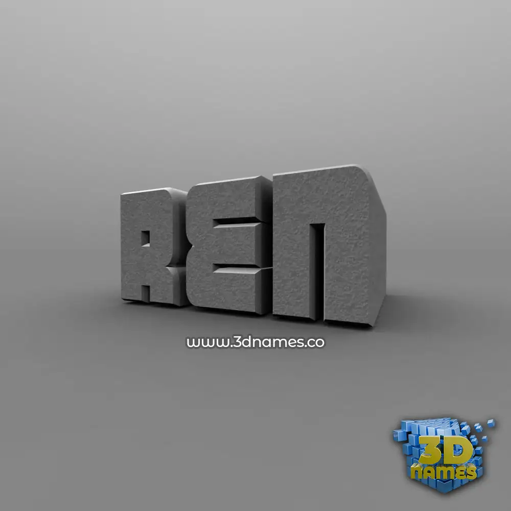 ren in Solid Grey style - 3D name wallpaper