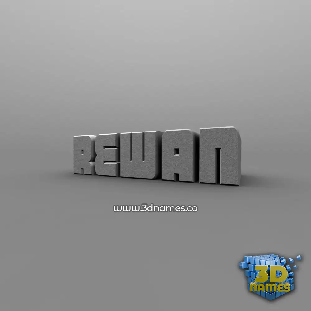 rewan in Solid Grey style - 3D name wallpaper