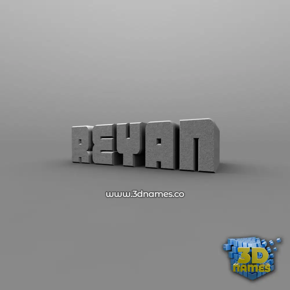 reyan in Solid Grey style - 3D name wallpaper