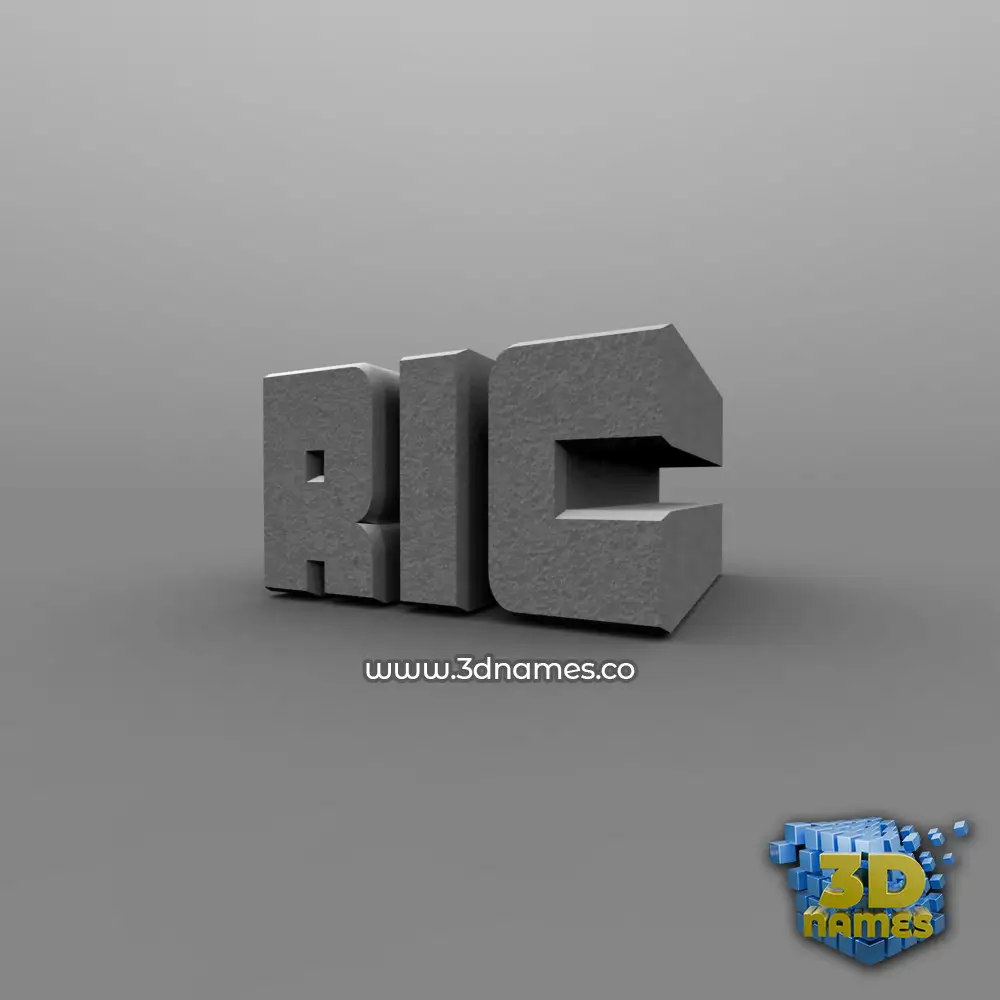 ric in Solid Grey style - 3D name wallpaper