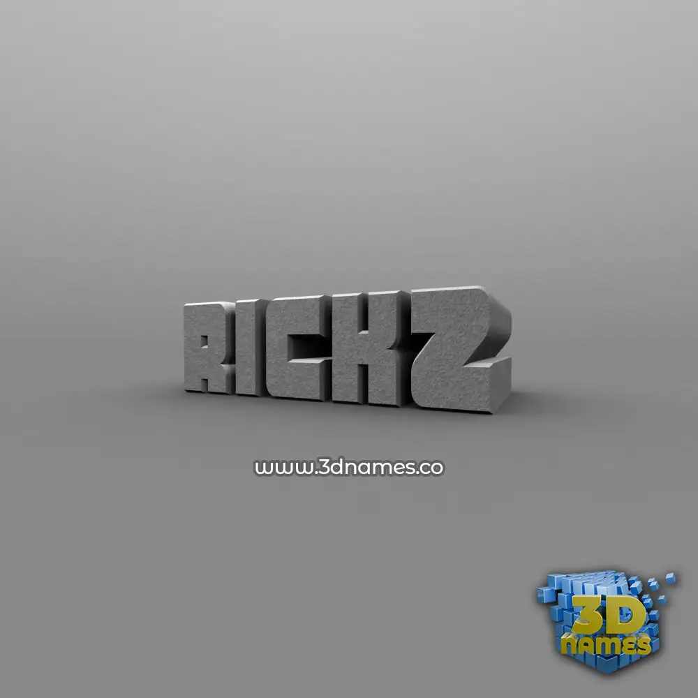 rickz in Solid Grey style - 3D name wallpaper