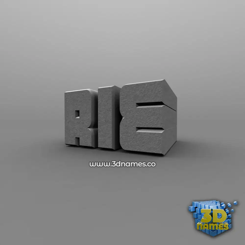 rie in Solid Grey style - 3D name wallpaper