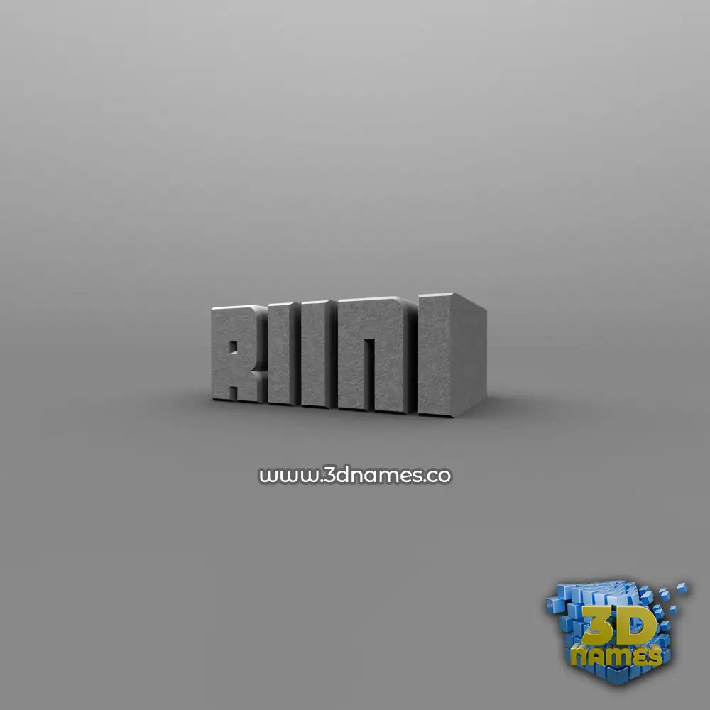 riini in Solid Grey style - 3D name wallpaper