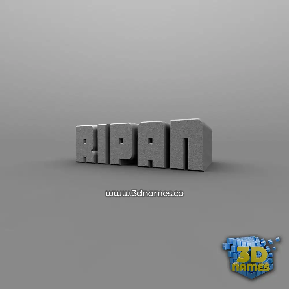 ripan in Solid Grey style - 3D name wallpaper