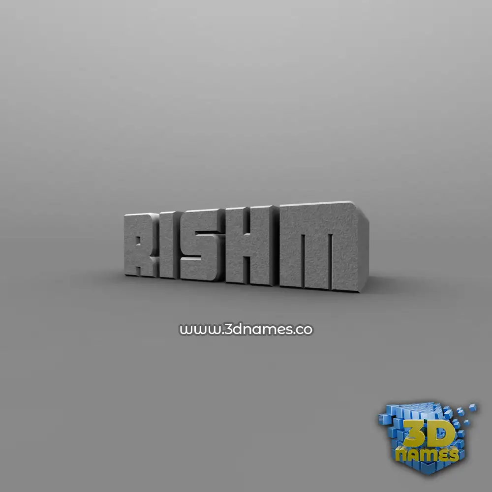 rishm in Solid Grey style - 3D name wallpaper