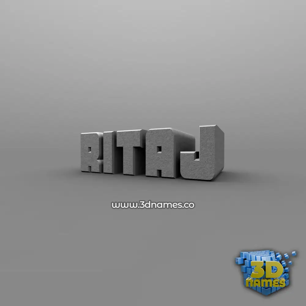 ritaj in Solid Grey style - 3D name wallpaper