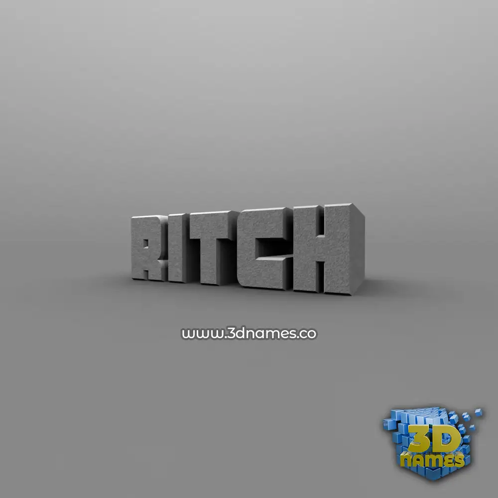 ritch in Solid Grey style - 3D name wallpaper