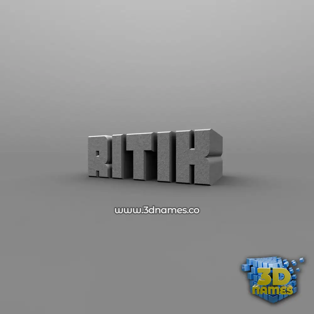 ritik in Solid Grey style - 3D name wallpaper