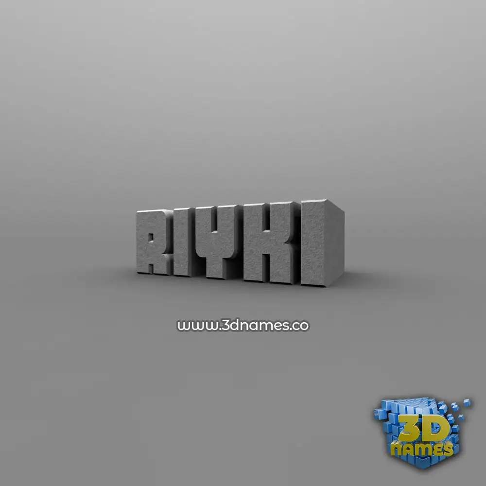 riyki in Solid Grey style - 3D name wallpaper
