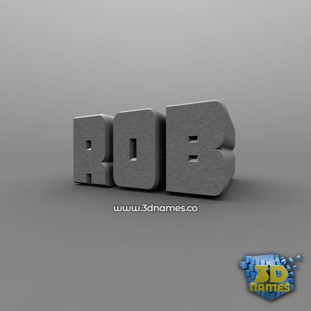 rob in Solid Grey style - 3D name wallpaper