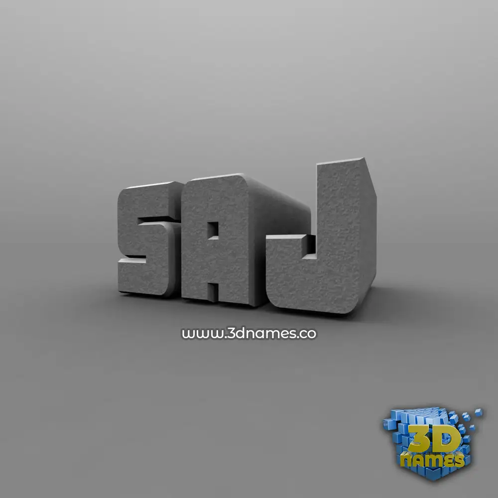 saj in Solid Grey style - 3D name wallpaper