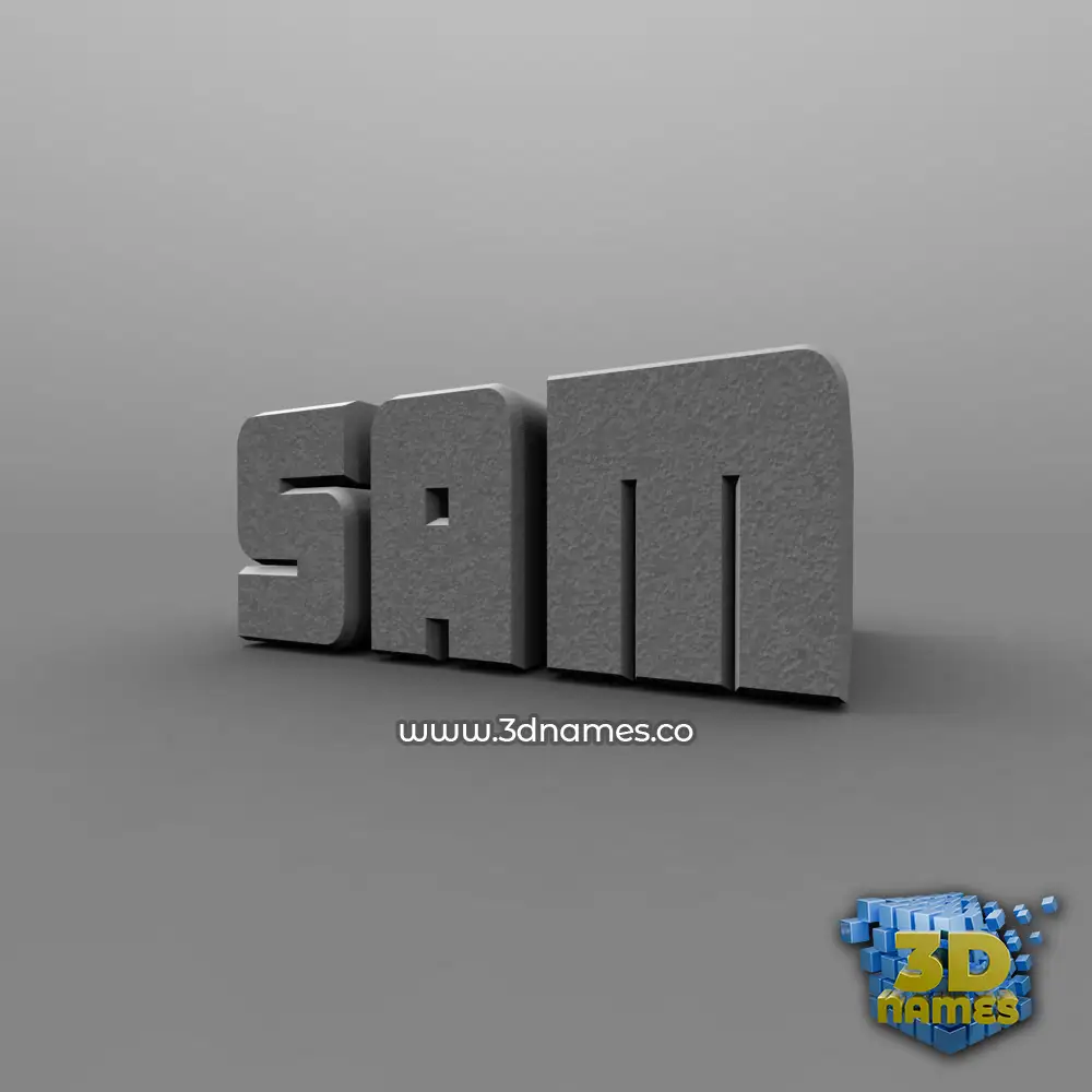 sam in Solid Grey style - 3D name wallpaper