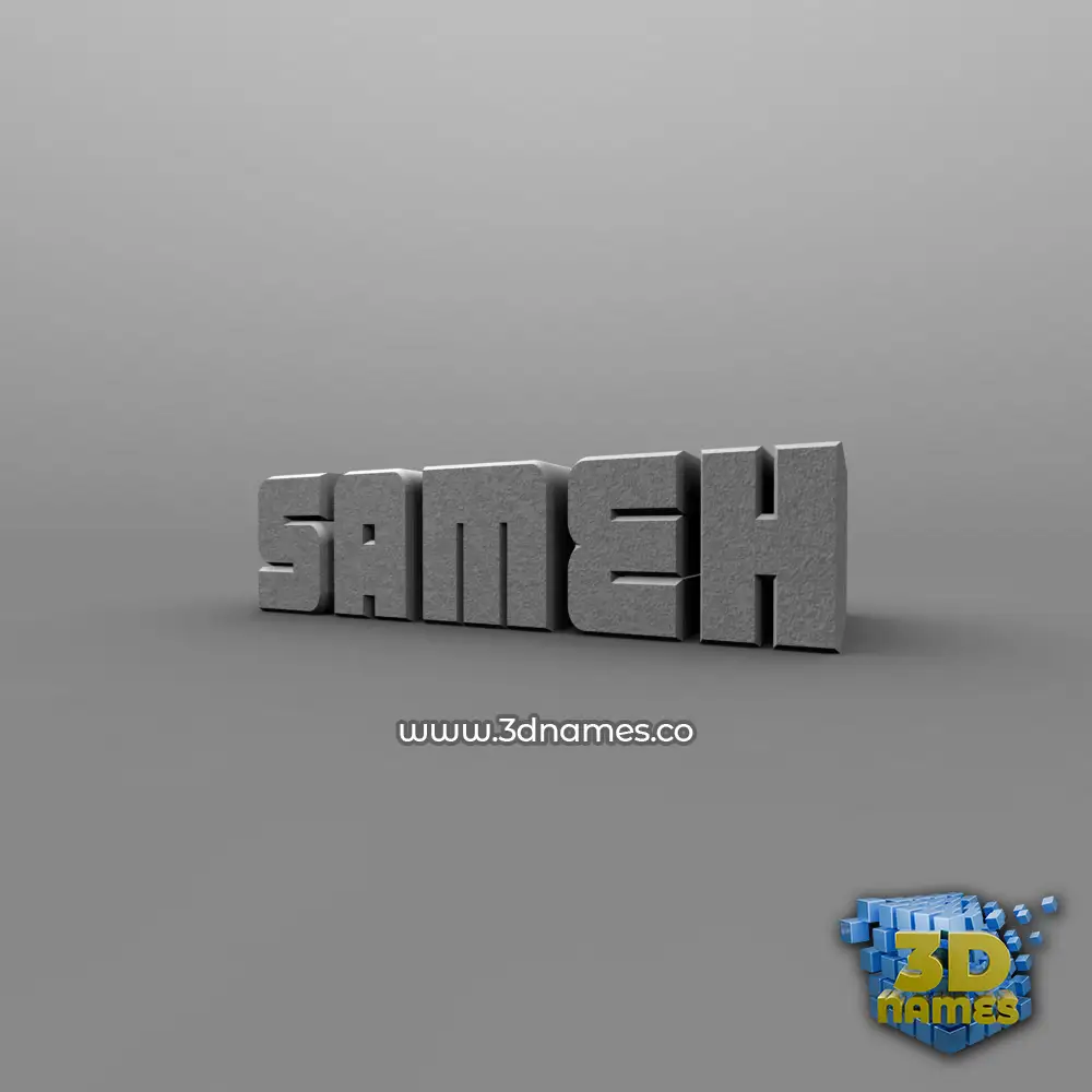 sameh in Solid Grey style - 3D name wallpaper