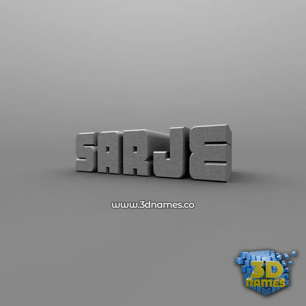 sarje in Solid Grey style - 3D name wallpaper
