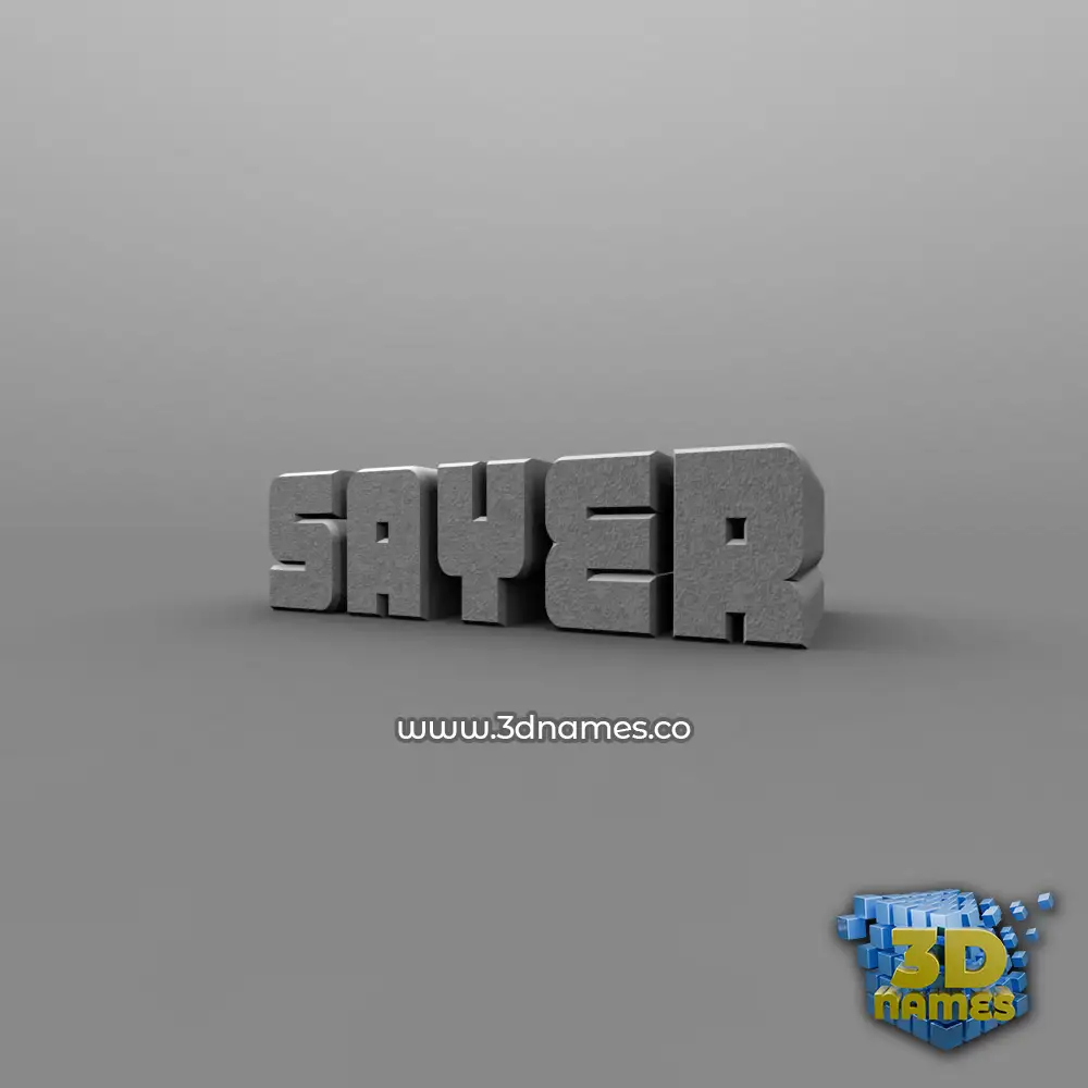 sayer in Solid Grey style - 3D name wallpaper