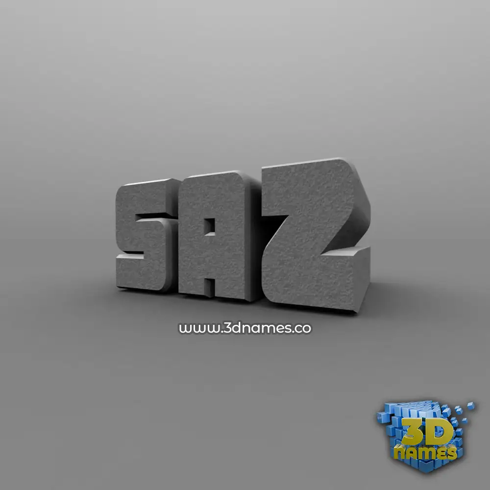 saz in Solid Grey style - 3D name wallpaper