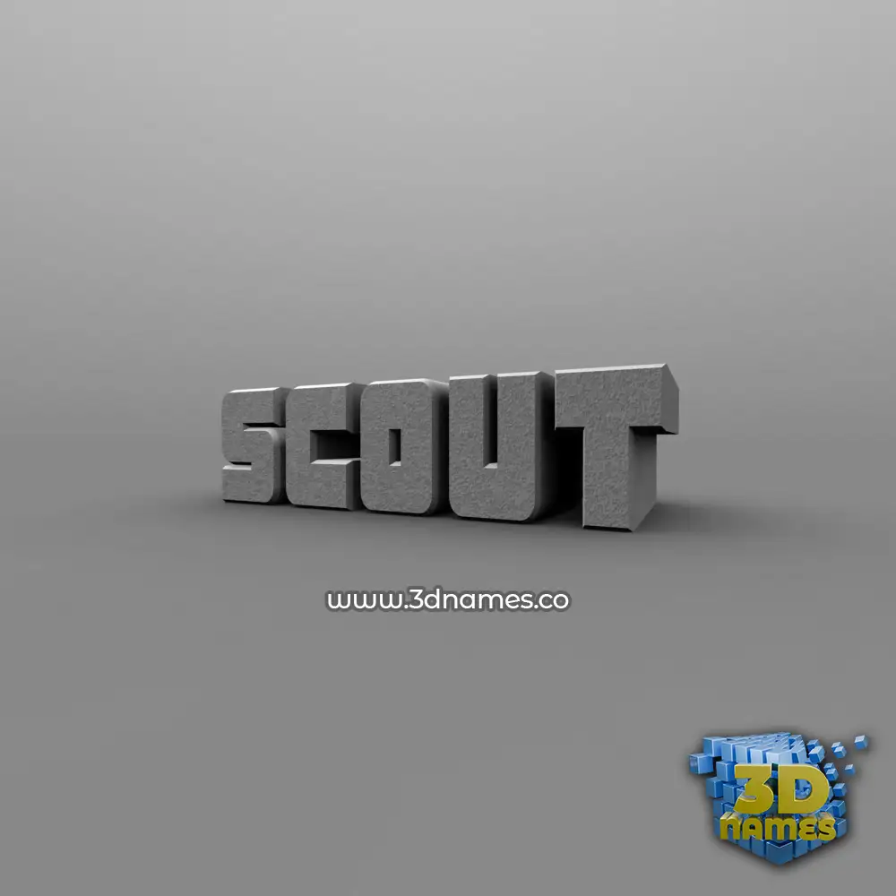 scout in Solid Grey style - 3D name wallpaper