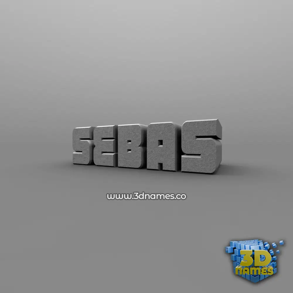sebas in Solid Grey style - 3D name wallpaper