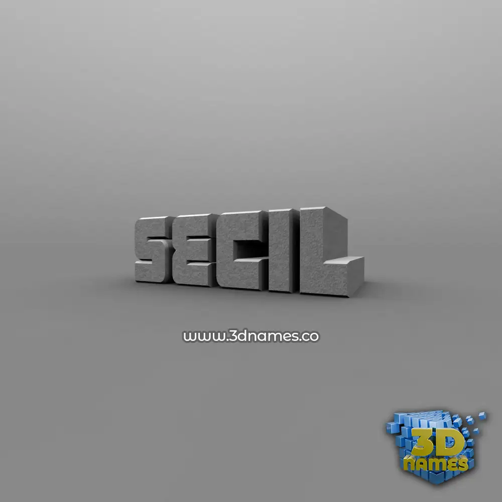 secil in Solid Grey style - 3D name wallpaper