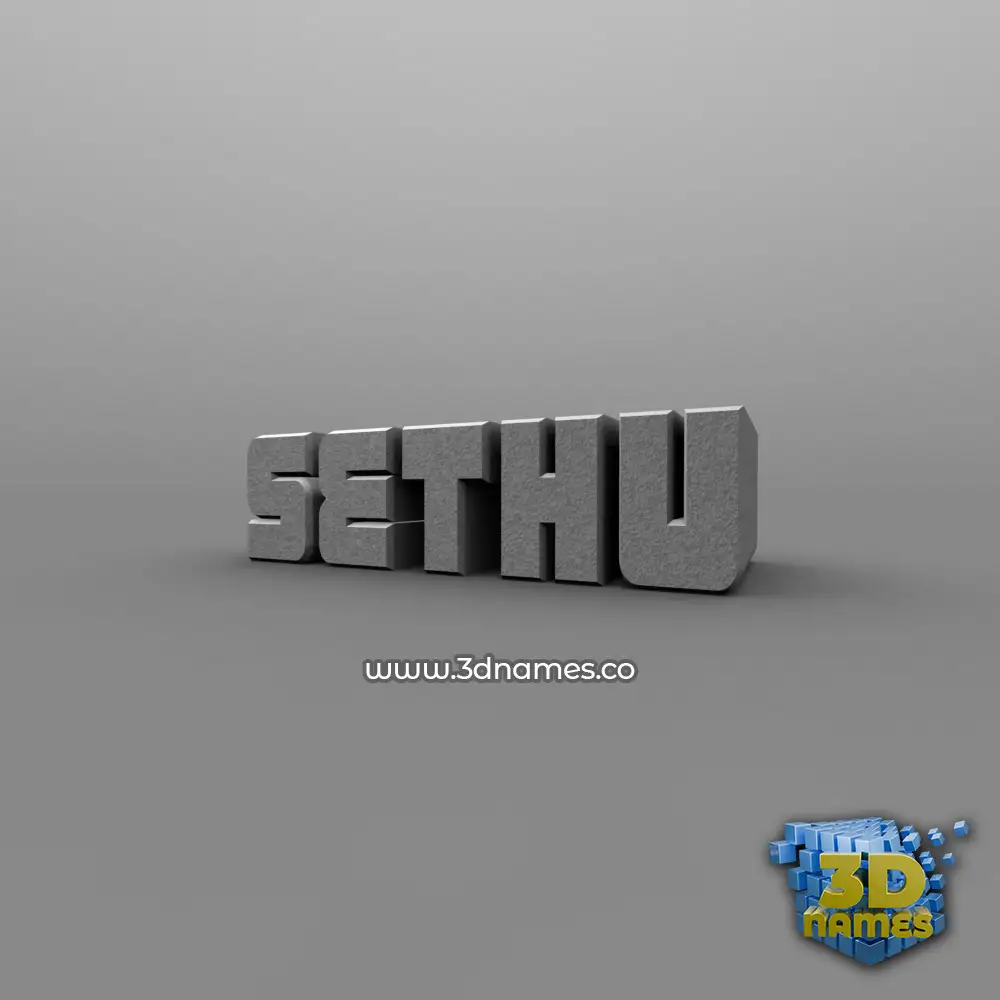 sethu in Solid Grey style - 3D name wallpaper