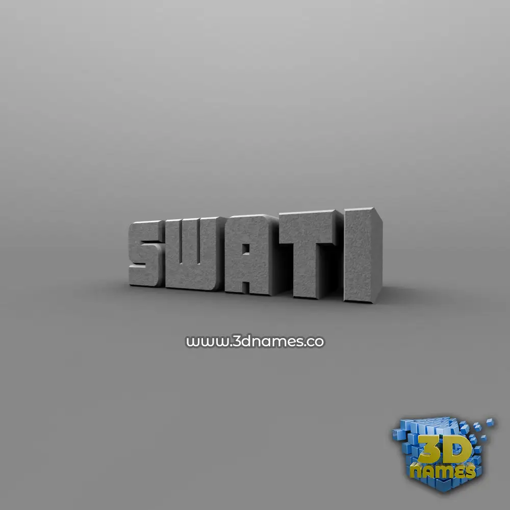 swati in Solid Grey style - 3D name wallpaper