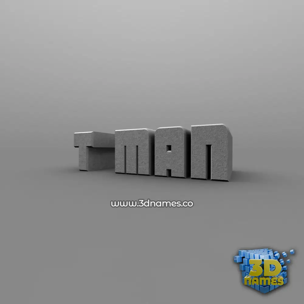 t-man in Solid Grey style - 3D name wallpaper