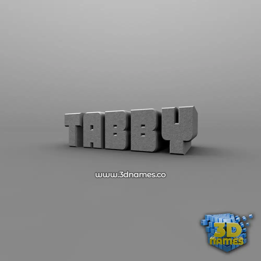 tabby in Solid Grey style - 3D name wallpaper