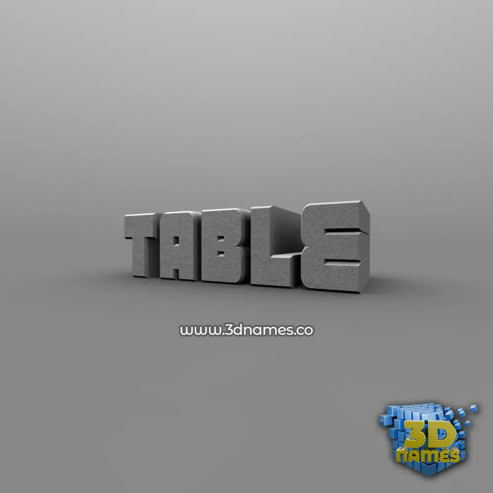 table in Solid Grey style - 3D name wallpaper