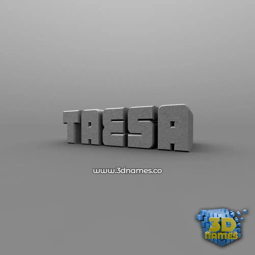 taesa in Solid Grey style - 3D name wallpaper