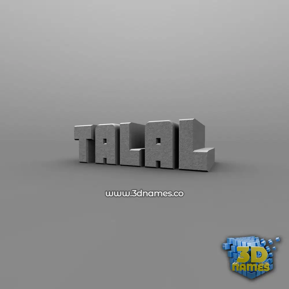 talal in Solid Grey style - 3D name wallpaper