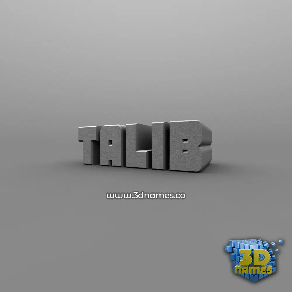 talib in Solid Grey style - 3D name wallpaper