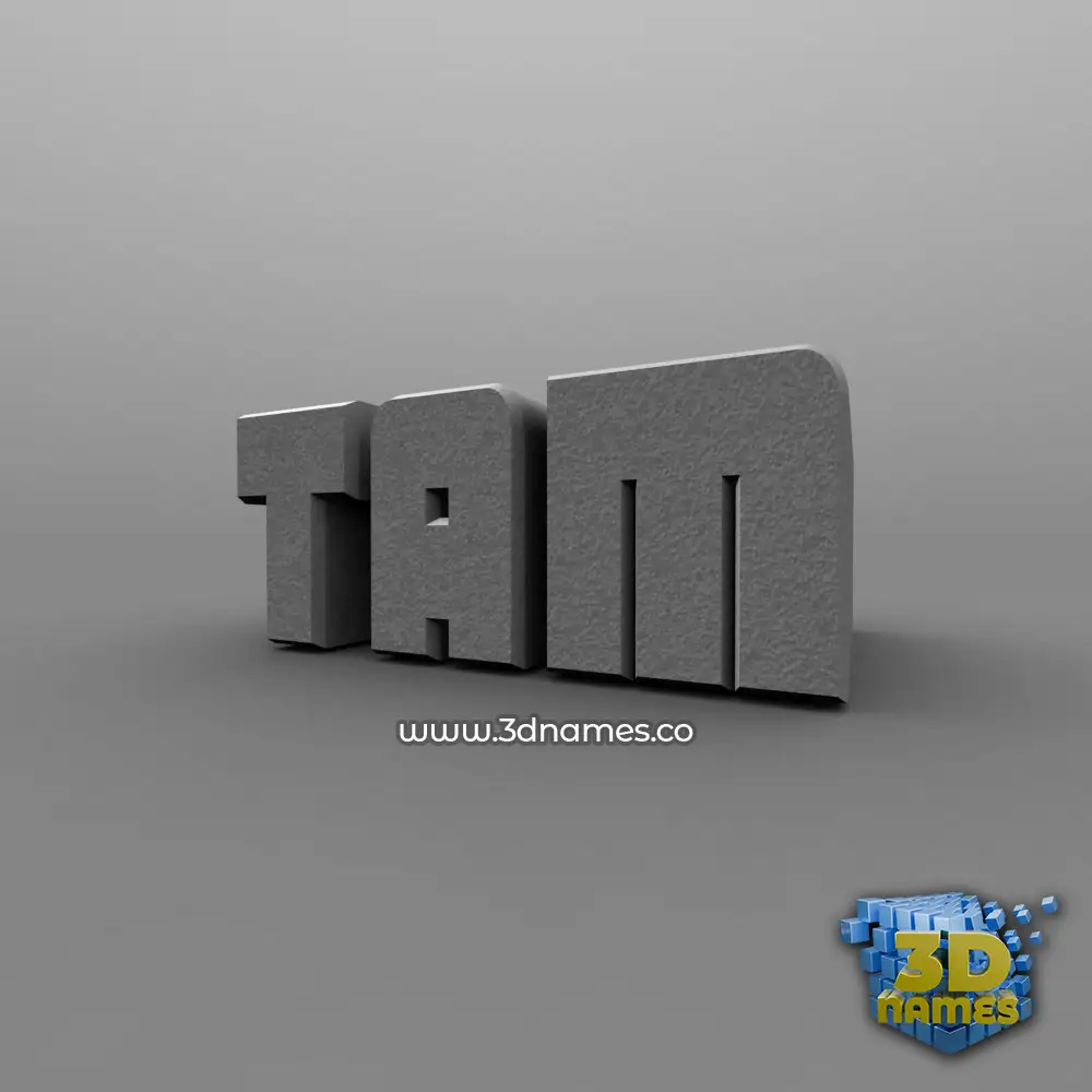 tam in Solid Grey style - 3D name wallpaper