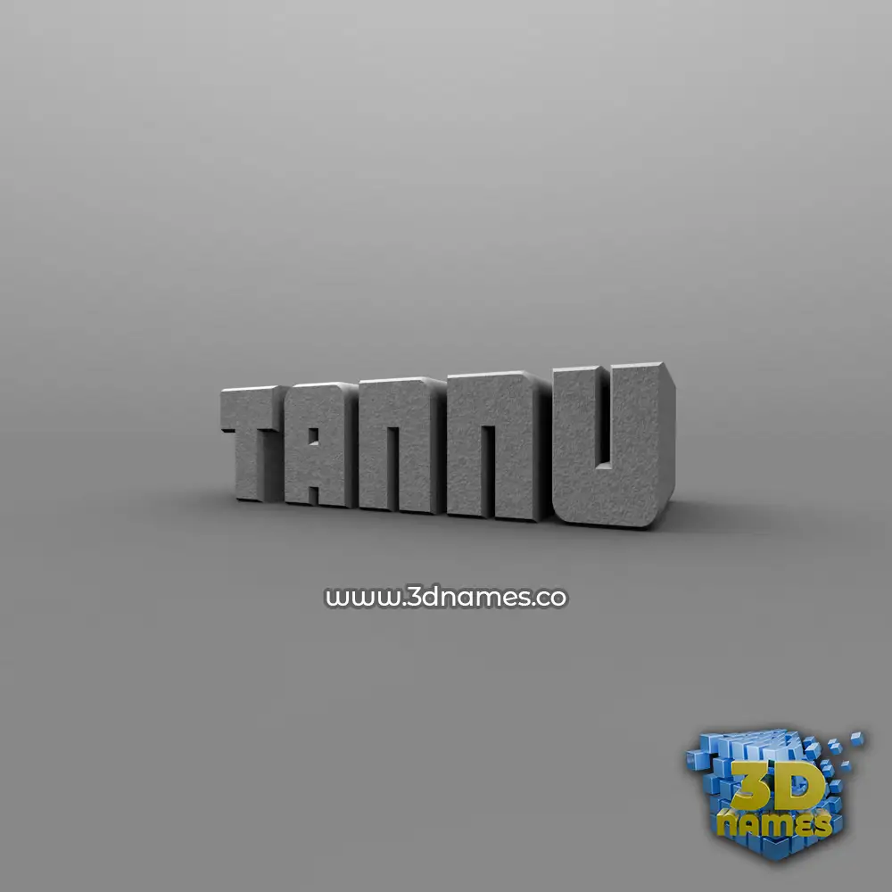 tannu in Solid Grey style - 3D name wallpaper