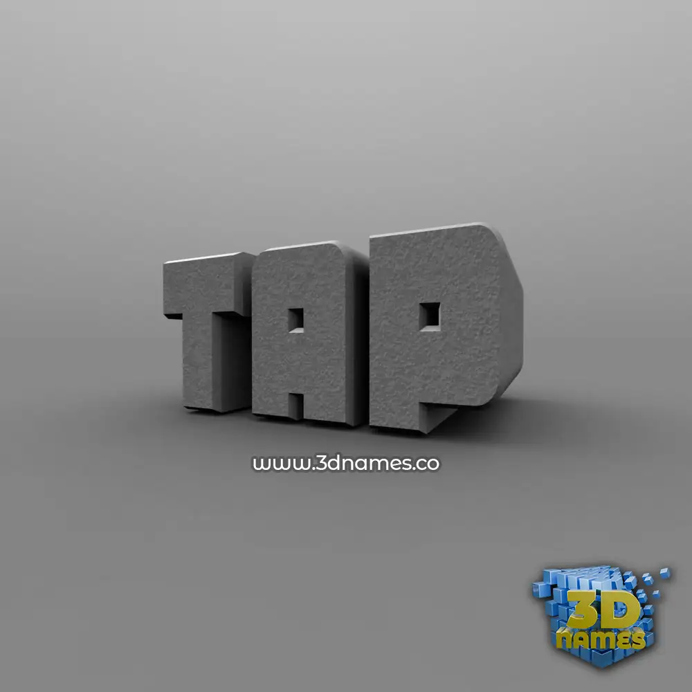 tap in Solid Grey style - 3D name wallpaper