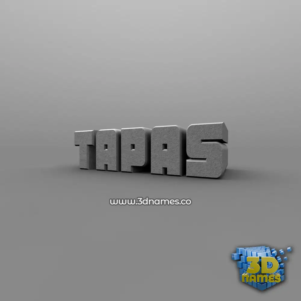 tapas in Solid Grey style - 3D name wallpaper