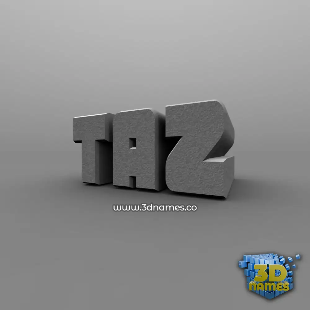 taz in Solid Grey style - 3D name wallpaper
